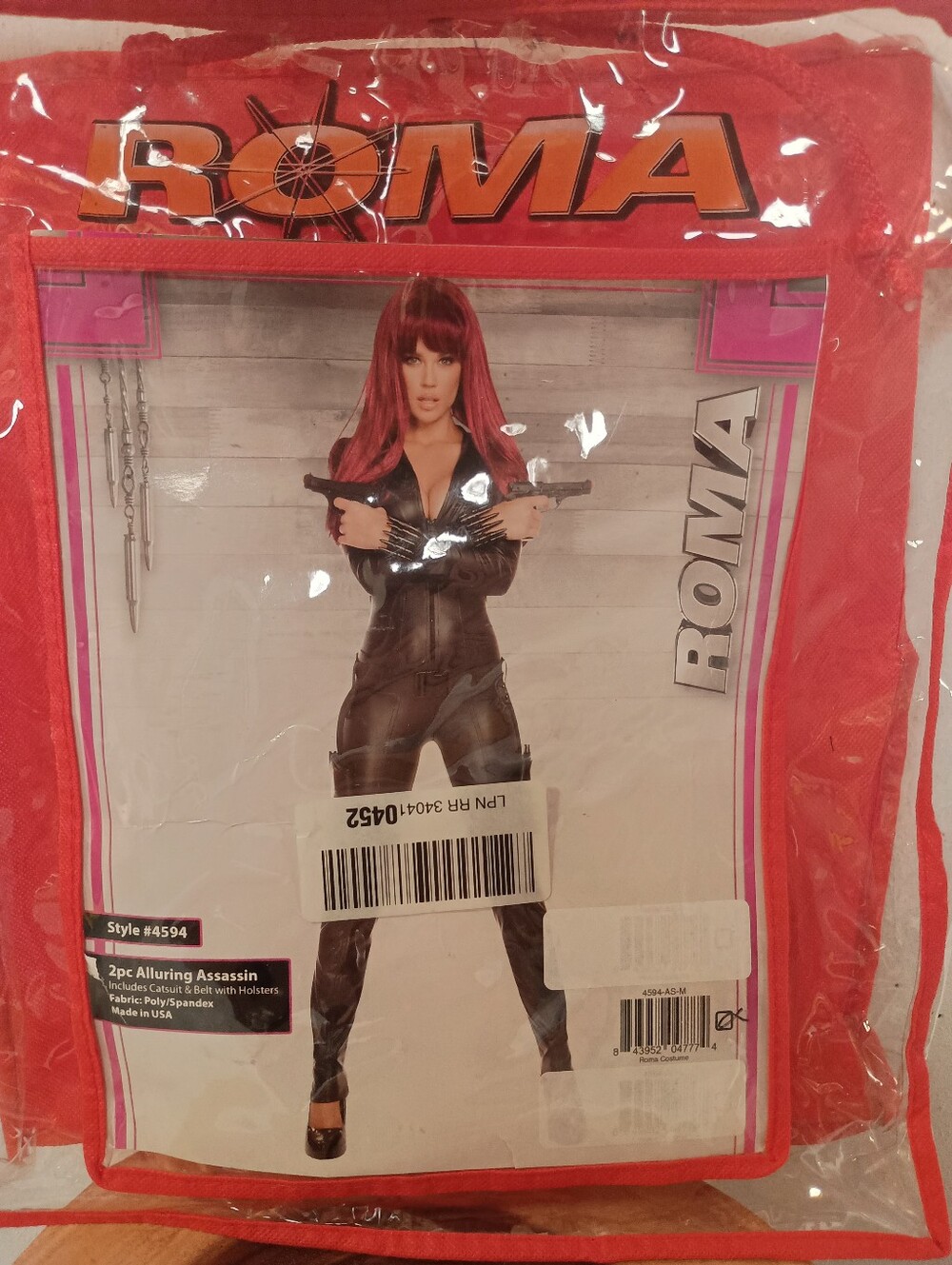 ROMA Black Jumpsuit Assassin Costume- Adult Size S, Youth Size XL